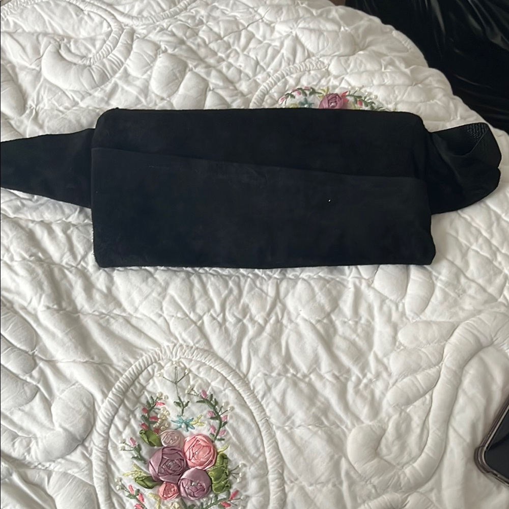 Chic Black Suede Clutch